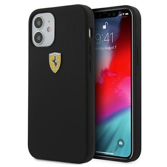 Ferrari FESSIHCP12SBK iPhone 12 mini 5.4" black/black hardcase On Track Silicone | Techbox