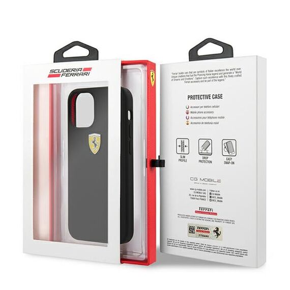 Ferrari FESSIHCP12SBK iPhone 12 mini 5.4" black/black hardcase On Track Silicone | Techbox