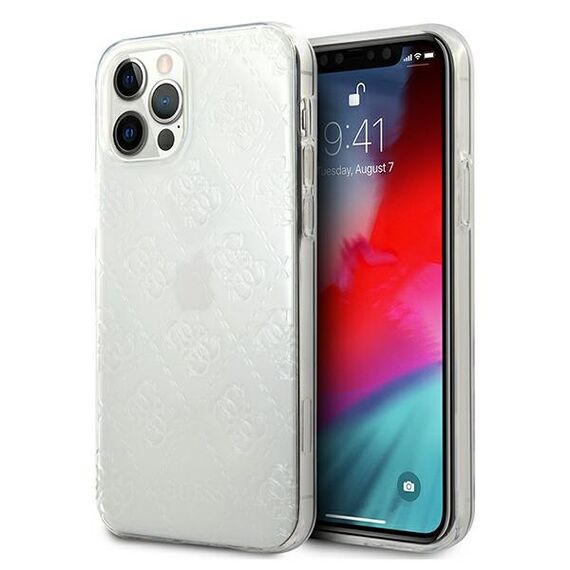 Guess GUHCP12L3D4GTR iPhone 12 Pro Max 6.7" transparent hardcase 4G 3D Pattern Collection | Techbox