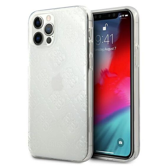 Guess GUHCP12M3D4GTR iPhone 12/12 Pro 6,1" transparent hardcase 4G 3D Pattern Collection - Apple Cases - Cases - Techbox