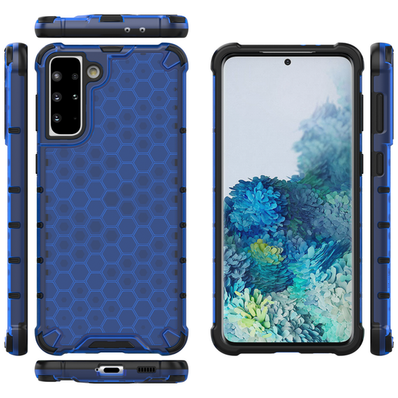 Honeycomb Case armor cover with TPU Bumper for Samsung Galaxy S21+ 5G (S21 Plus 5G) blue | Techbox