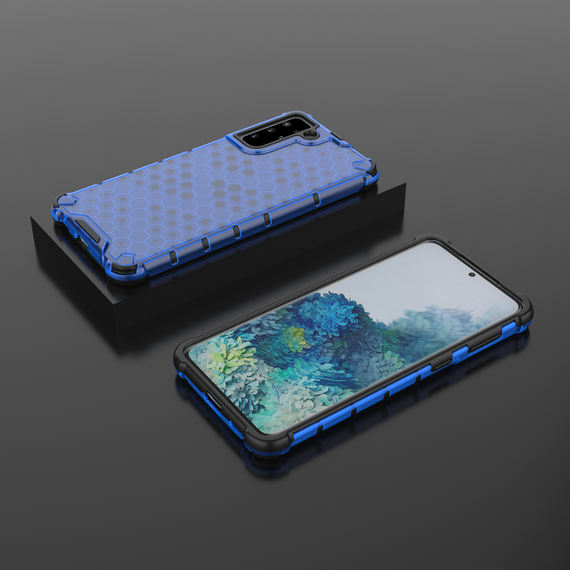Honeycomb Case armor cover with TPU Bumper for Samsung Galaxy S21+ 5G (S21 Plus 5G) blue | Techbox