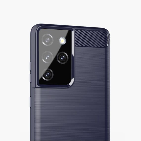 Carbon Case Flexible Cover TPU Case for Samsung Galaxy S21 Ultra 5G blue | Techbox