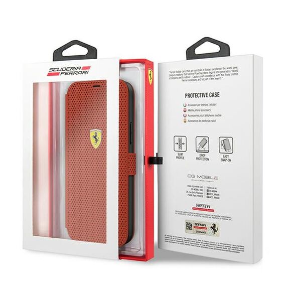 Ferrari FESPEFLBKP12SRE iPhone 12 mini 5,4" czerwony/red book On Track Perforated - Apple Cases - Cases - Techbox