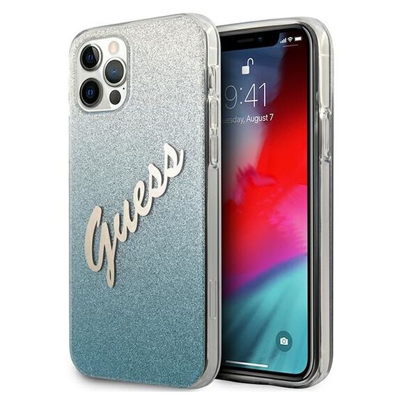 Guess GUHCP12LPCUGLSBL iPhone 12 Pro Max 6,7" niebieski/blue hardcase Glitter Gradient Script - Apple Cases - Cases - Techbox