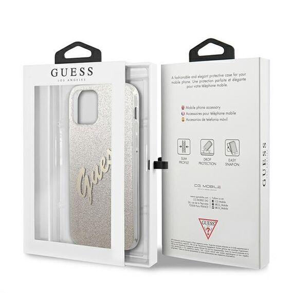 Guess GUHCP12LPCUGLSGO iPhone 12 Pro Max 6.7" gold/gold hardcase Glitter Gradient Script | Techbox