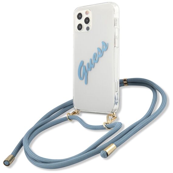 Guess GUHCP12MCRTVSBL iPhone 12/12 Pro 6.1" blue/blue hardcase Script Vintage | Techbox
