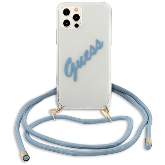 Guess GUHCP12MCRTVSBL iPhone 12/12 Pro 6.1" blue/blue hardcase Script Vintage | Techbox