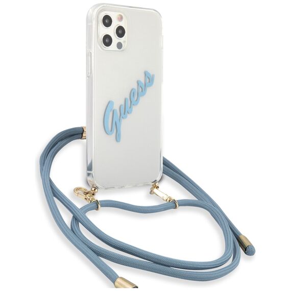 Guess GUHCP12MCRTVSBL iPhone 12/12 Pro 6.1" blue/blue hardcase Script Vintage | Techbox