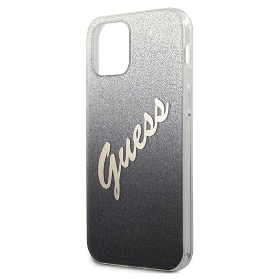 Guess GUHCP12MPCUGLSBK iPhone 12/12 Pro 6,1" czarny/black hardcase Glitter Gradient Script - Apple Cases - Cases - Techbox