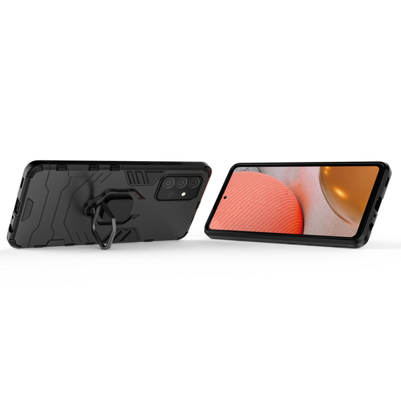 Ring Armor Case Kickstand Tough Rugged Cover for Samsung Galaxy A72 4G black | Techbox