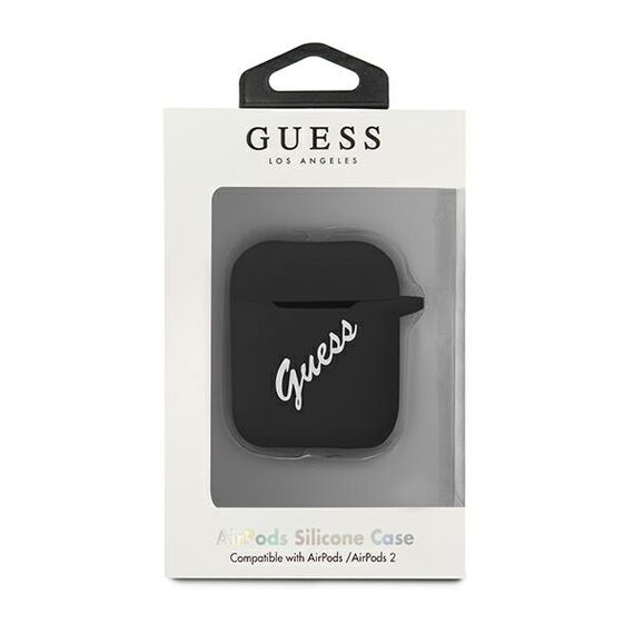Guess GUACA2LSVSBW AirPods cover czarno biaÅ‚y/black white Silicone Vintage - Smartphone Accessories - Cables & Accessories - Techbox