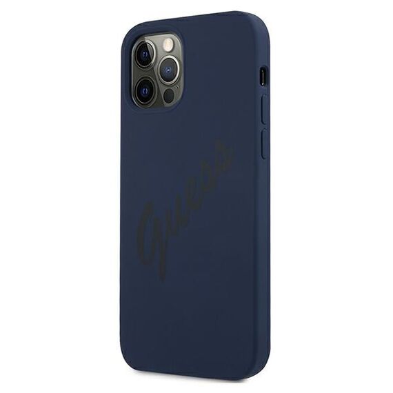 Guess GUHCP12MLSVSBL iPhone 12/12 Pro 6.1" blue/blue hardcase Script Vintage | Techbox