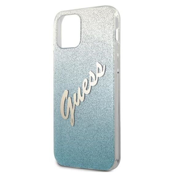 Guess GUHCP12MPCUGLSBL iPhone 12/12 Pro 6,1" niebieski/blue hardcase Glitter Gradient Script - Apple Cases - Cases - Techbox