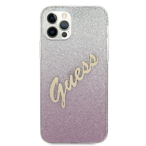 Guess GUHCP12MPCUGLSPI iPhone 12/12 Pro 6.1" pink/pink hardcase Glitter Gradient Script | Techbox
