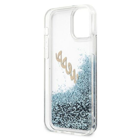 Guess GUHCP12SGLVSBL iPhone 12 mini 5,4" niebieski/blue hardcase Glitter Vintage Script - Apple Cases - Cases - Techbox