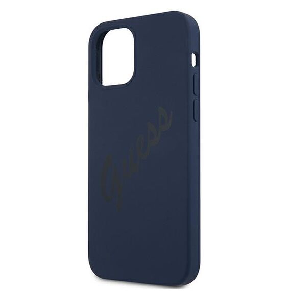 Guess GUHCP12SLSVSBL iPhone 12 mini 5,4" niebieski/blue hardcase Script Vintage - Apple Cases - Cases - Techbox