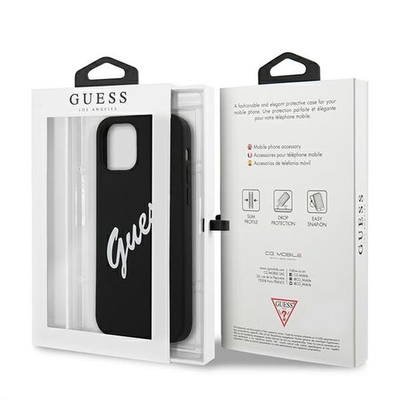 Guess GUHCP12SLSVSBW iPhone 12 mini 5,4" czarno biaÅ‚y/black white hardcase Silicone Vintage - Apple Cases - Cases - Techbox