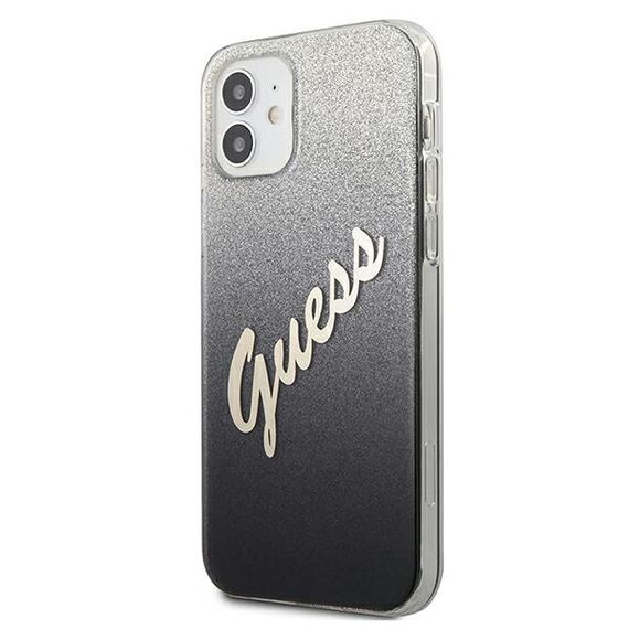 Guess GUHCP12SPCUGLSBK iPhone 12 mini 5.4" black/black hardcase Glitter Gradient Script | Techbox