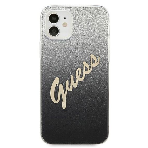 Guess GUHCP12SPCUGLSBK iPhone 12 mini 5.4" black/black hardcase Glitter Gradient Script | Techbox