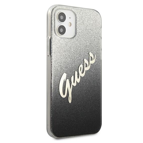 Guess GUHCP12SPCUGLSBK iPhone 12 mini 5.4" black/black hardcase Glitter Gradient Script | Techbox