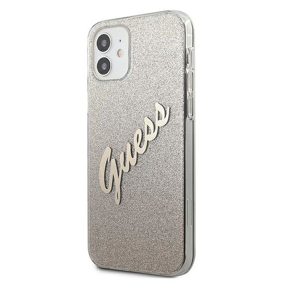 Guess GUHCP12SPCUGLSGO iPhone 12 mini 5,4" zÅ‚oty/gold hardcase Glitter Gradient Script - Apple Cases - Cases - Techbox