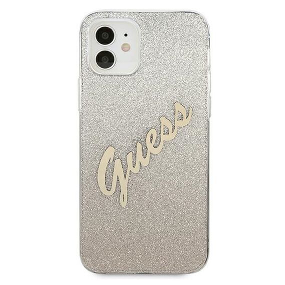 Guess GUHCP12SPCUGLSGO iPhone 12 mini 5,4" zÅ‚oty/gold hardcase Glitter Gradient Script - Apple Cases - Cases - Techbox