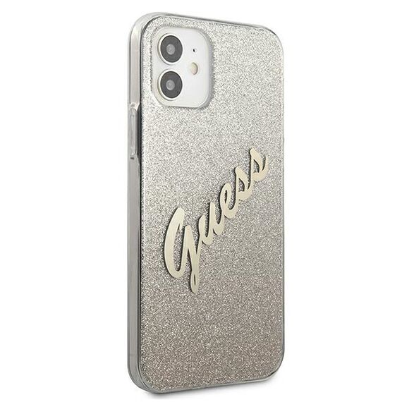 Guess GUHCP12SPCUGLSGO iPhone 12 mini 5,4" zÅ‚oty/gold hardcase Glitter Gradient Script - Apple Cases - Cases - Techbox