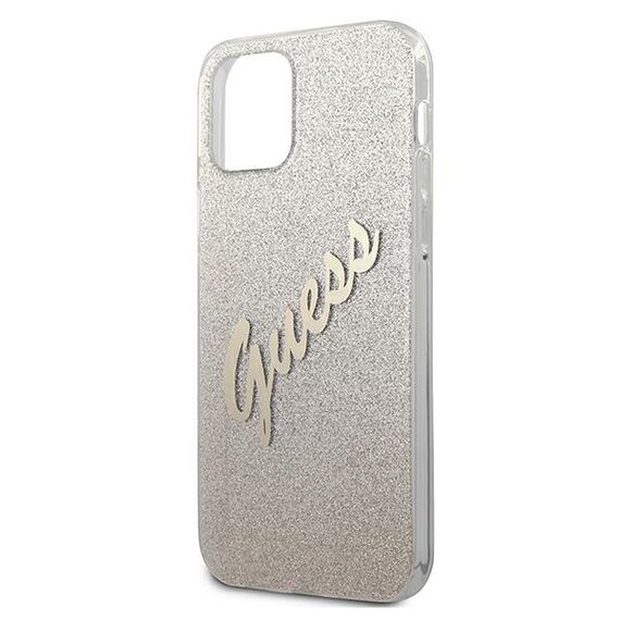 Guess GUHCP12SPCUGLSGO iPhone 12 mini 5,4" zÅ‚oty/gold hardcase Glitter Gradient Script - Apple Cases - Cases - Techbox