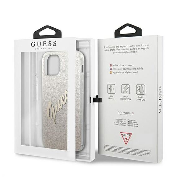 Guess GUHCP12SPCUGLSGO iPhone 12 mini 5,4" zÅ‚oty/gold hardcase Glitter Gradient Script - Apple Cases - Cases - Techbox