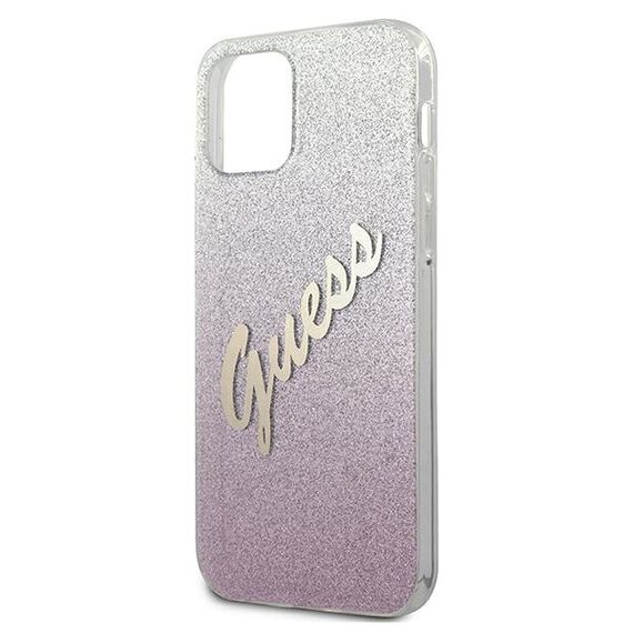 Guess GUHCP12SPCUGLSPI iPhone 12 mini 5.4" pink/pink hardcase Glitter Gradient Script | Techbox