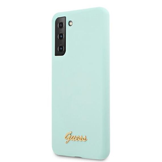 Guess GUHCS21MLSLMGLB S21+ G996 blue/blue hardcase Silicone Script Metal Logo | Techbox