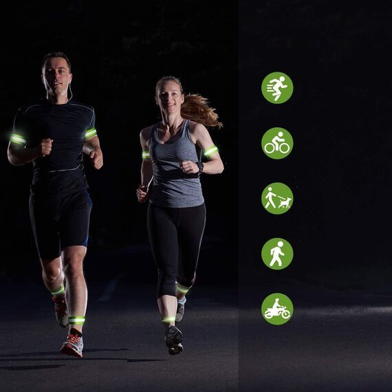 Reflective armband bicycle running Velcro 4cm yellow | Techbox