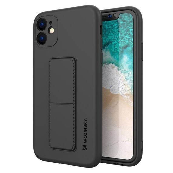 Wozinsky Kickstand Case iPhone 12 Pro Max silicone case with stand black | Techbox