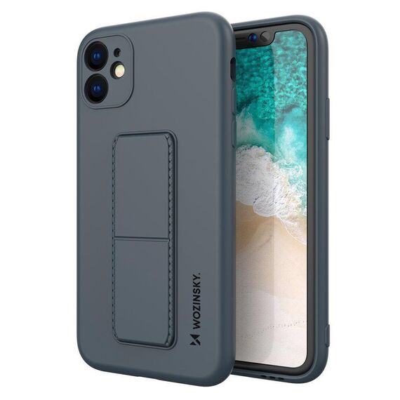 Wozinsky Kickstand Case silicone case with stand for iPhone 12 Pro navy blue | Techbox