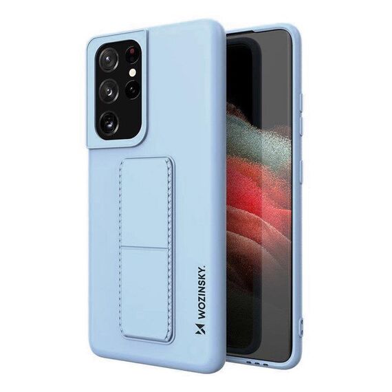 Wozinsky Kickstand Case Silicone Stand Cover for Samsung Galaxy S21 Ultra 5G Light Blue | Techbox
