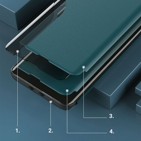 Eco Leather View Case Elegant Flip Cover Case with Stand Function Xiaomi Redmi K40 Pro + / K40 Pro / K40 / Poco F3 Red | Techbox