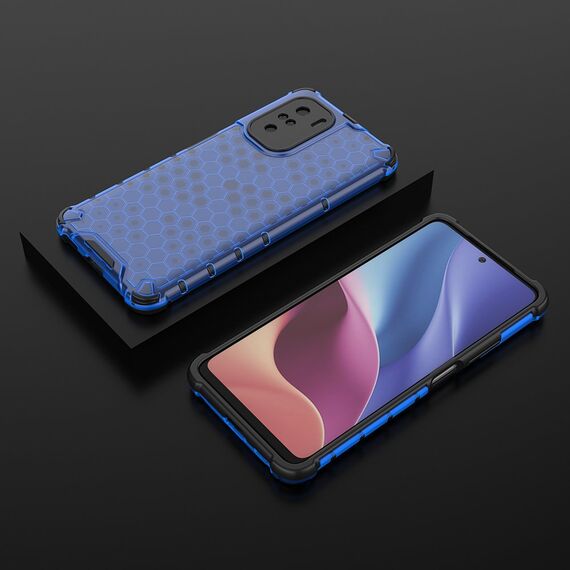 Honeycomb Case armor cover with TPU Bumper for Xiaomi Redmi K40 Pro+ / K40 Pro / K40 / Poco F3 blue | Techbox