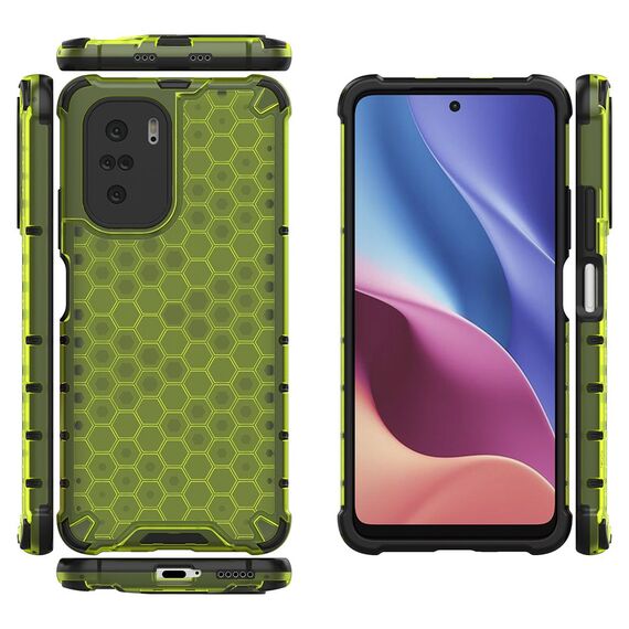 Honeycomb Case armor cover with TPU Bumper for Xiaomi Redmi K40 Pro+ / K40 Pro / K40 / Poco F3 green | Techbox