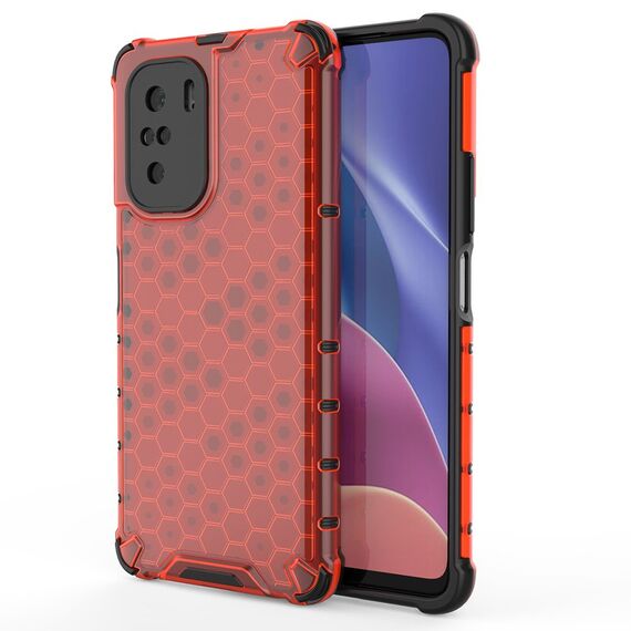 Honeycomb Case armor cover with TPU Bumper for Xiaomi Redmi K40 Pro+ / K40 Pro / K40 / Poco F3 red | Techbox