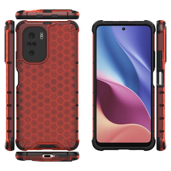 Honeycomb Case armor cover with TPU Bumper for Xiaomi Redmi K40 Pro+ / K40 Pro / K40 / Poco F3 red | Techbox