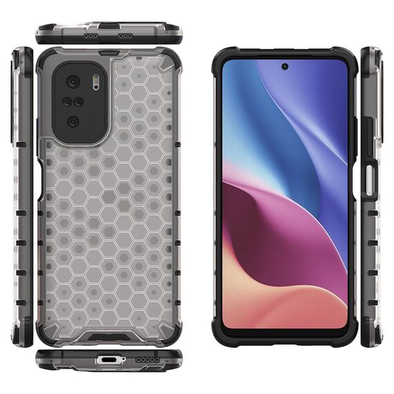 Honeycomb Case armor cover with TPU Bumper for Xiaomi Redmi K40 Pro+ / K40 Pro / K40 / Poco F3 transparent | Techbox