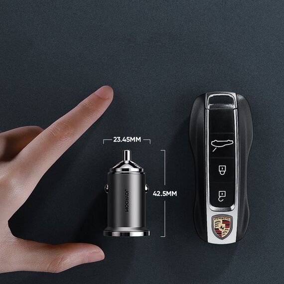Joyroom fast car charger USB Type C / USB 45 W 5 A Power Delivery Quick Charge 3.0 AFC SCP gray (C-A35) | Techbox