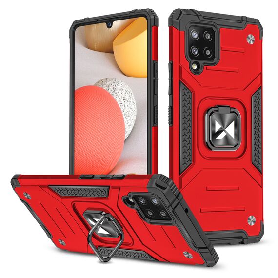 Wozinsky Ring Armor Case Kickstand Tough Rugged Cover for Samsung Galaxy A42 5G red | Techbox