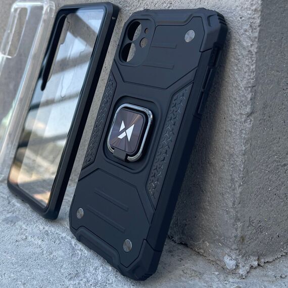 Wozinsky Ring Armor Case Kickstand Tough Rugged Cover for Samsung Galaxy A42 5G silver | Techbox