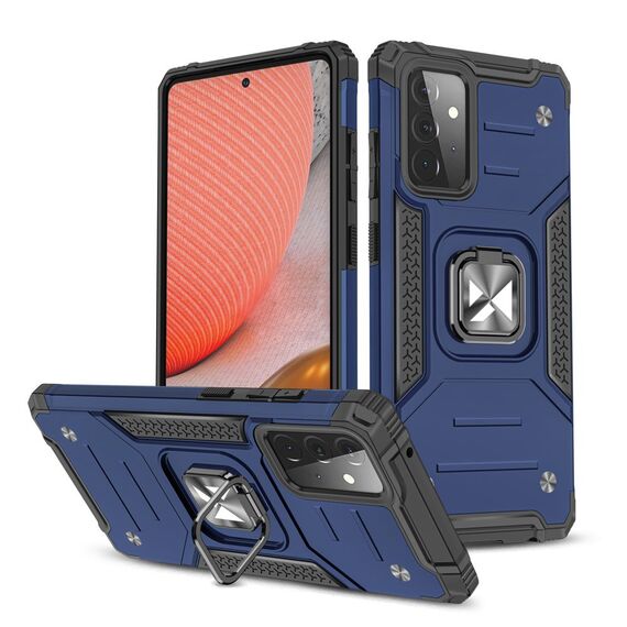 Wozinsky Ring Armor Case Kickstand Tough Rugged Cover for Samsung Galaxy A72 4G blue - Samsung Cases - Cases - Techbox