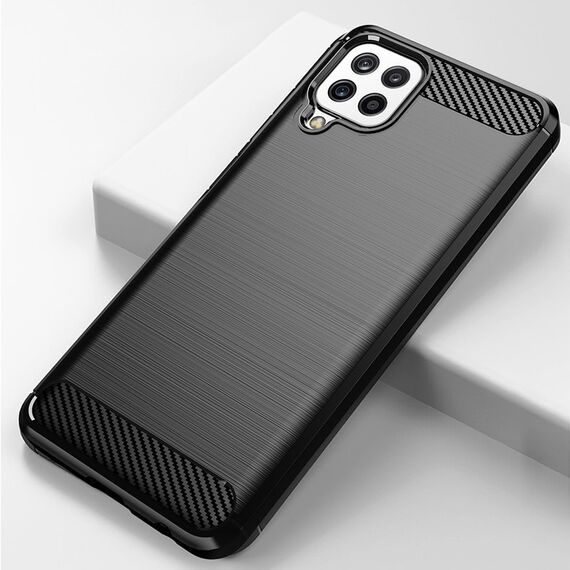 Carbon Case Flexible Cover TPU Case for Samsung Galaxy A22 4G black - Samsung Cases - Cases - Techbox