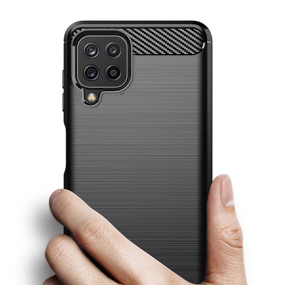 Carbon Case Flexible Cover TPU Case for Samsung Galaxy A22 4G black - Samsung Cases - Cases - Techbox