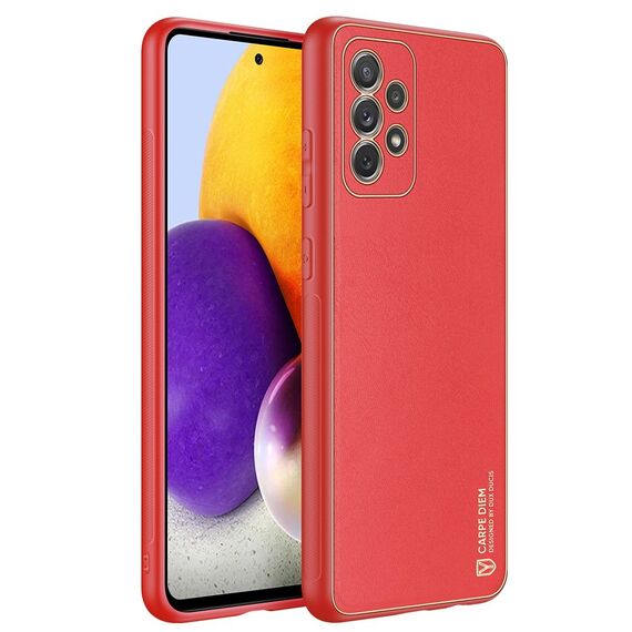 Dux Ducis Yolo elegant case made of soft TPU and PU leather for Samsung Galaxy A72 4G red | Techbox