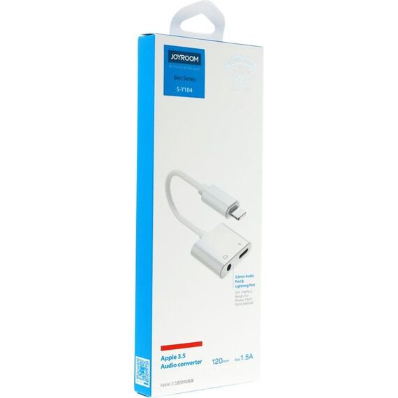 Joyroom S-Y104 headphone adapter Lightning - Lightning / mini jack 3.5mm - white | Techbox
